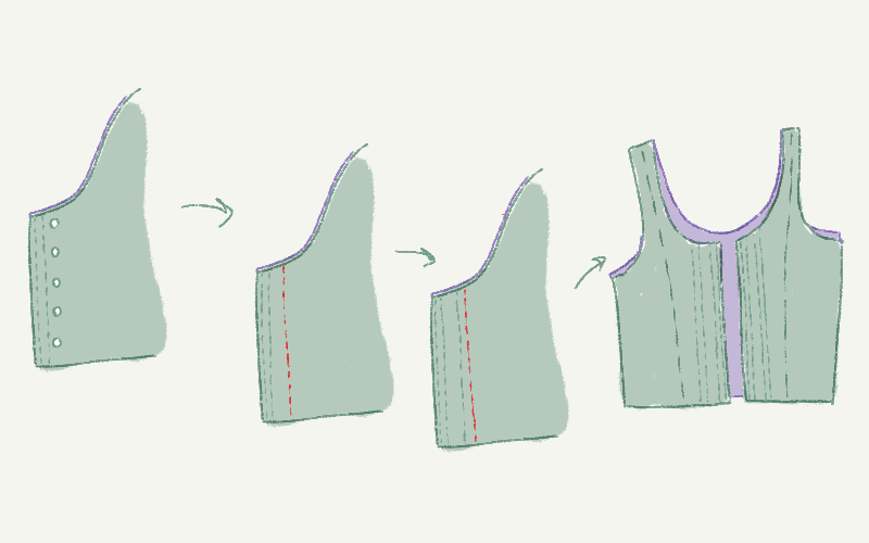 Sew your second boning channel